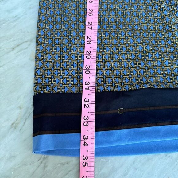 Michael Kors blue/gold border dress stretch shift size S - Picture 7 of 7